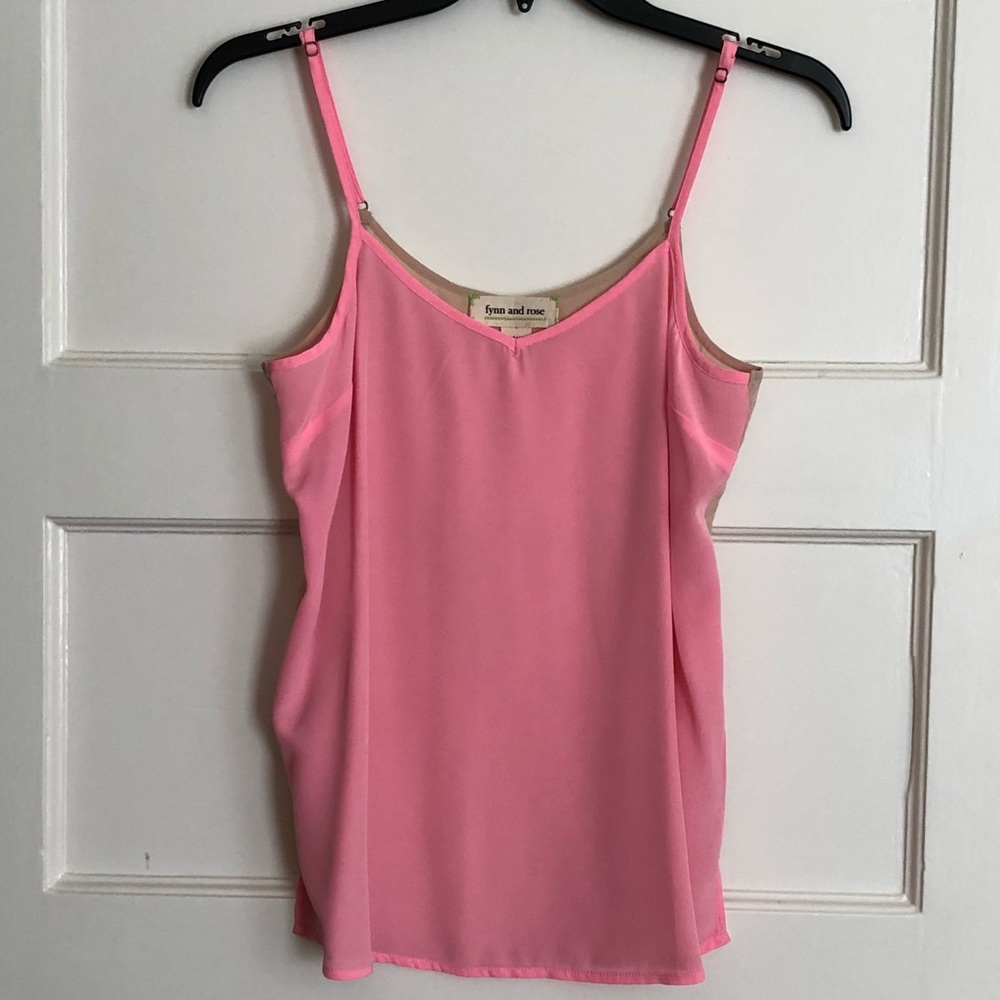 Anthropologie pink silk camisole tank XS